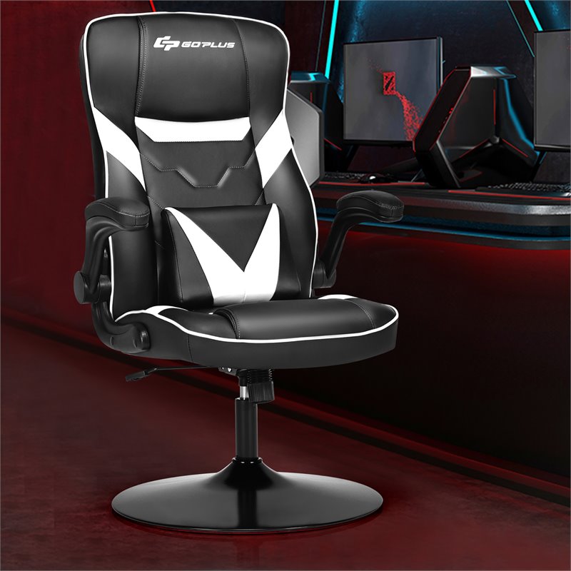 Racing Style Office Chair with PVC and PU Leather Seat - Costway