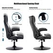 Costway PVC and Sponge Adjustable Height Swivel Rocking Gaming Chair in White