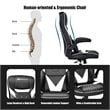 Costway PVC and Sponge Adjustable Height Swivel Rocking Gaming Chair in White