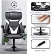 Costway PVC and Sponge Adjustable Height Swivel Rocking Gaming Chair in White