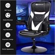 Costway PVC and Sponge Adjustable Height Swivel Rocking Gaming Chair in White