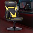 Costway PVC and Sponge Adjustable Height Swivel Rocking Gaming Chair in Yellow