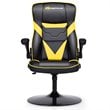 Costway PVC and Sponge Adjustable Height Swivel Rocking Gaming Chair in Yellow