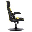 Costway PVC and Sponge Adjustable Height Swivel Rocking Gaming Chair in Yellow