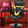 Costway PVC and Sponge Adjustable Height Swivel Rocking Gaming Chair in Yellow