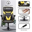 Costway PVC and Sponge Adjustable Height Swivel Rocking Gaming Chair in Yellow