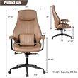 Costway Adjustable Height Suede Office Chair with Lumbar Support in Brown