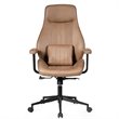 Costway Adjustable Height Suede Office Chair with Lumbar Support in Brown