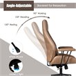 Costway Adjustable Height Suede Office Chair with Lumbar Support in Brown