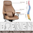 Costway Adjustable Height Suede Office Chair with Lumbar Support in Brown