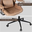 Costway Adjustable Height Suede Office Chair with Lumbar Support in Brown