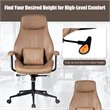 Costway Adjustable Height Suede Office Chair with Lumbar Support in Brown