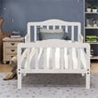 Costway Solid Rubber and Poplar Wood Toddler Bed with Guardrails in White