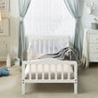 Costway Solid Rubber and Poplar Wood Toddler Bed with Guardrails in White