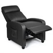 Costway Fabric and Iron Electric Recliner Chair with Remote Control in Black