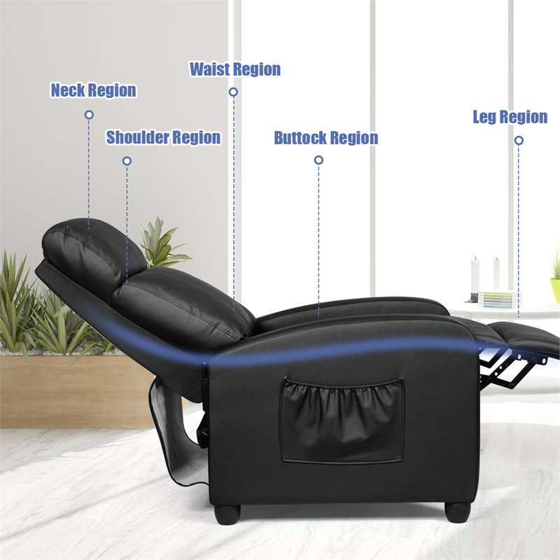 Costway Fabric and Iron Electric Recliner Chair with Remote Control in Black