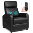 Costway Fabric and Iron Electric Recliner Chair with Remote Control in Black
