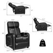 Costway Fabric and Iron Electric Recliner Chair with Remote Control in Black