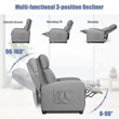 Costway Contemporary Fabric and Iron Recliner Chair with Padded Seat in Gray