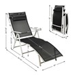 Costway Fabric Outdoor Folding Chaise Lounge Chair with Cushion in Black