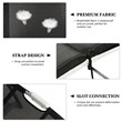 Costway Fabric Outdoor Folding Chaise Lounge Chair with Cushion in Black