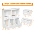 Costway Wood Freestanding Combo Shelf Cubby Bin with 3 Baskets in White