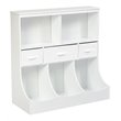 Costway Wood Freestanding Combo Shelf Cubby Bin with 3 Baskets in White