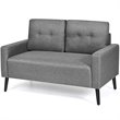 Costway 55'' Upholstered Modern Loveseat Sofa with Soft Cloth Cushion in Gray