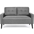 Costway 55'' Upholstered Modern Loveseat Sofa with Soft Cloth Cushion in Gray