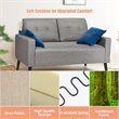 Costway 55'' Upholstered Modern Loveseat Sofa with Soft Cloth Cushion in Gray