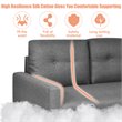 Costway 55'' Upholstered Modern Loveseat Sofa with Soft Cloth Cushion in Gray