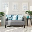 Costway 55'' Upholstered Modern Loveseat Sofa with Soft Cloth Cushion in Gray