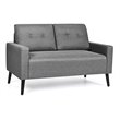 Costway 55'' Upholstered Modern Loveseat Sofa with Soft Cloth Cushion in Gray