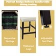 Costway 25'' Wood and Fabric Kitchen Breakfast Bar Stools in Beige (Set of 2)