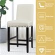 Costway 25'' Wood and Fabric Kitchen Breakfast Bar Stools in Beige (Set of 2)