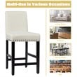 Costway 25'' Wood and Fabric Kitchen Breakfast Bar Stools in Beige (Set of 2)