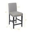 Costway 25'' Wood and Fabric Kitchen Breakfast Bar Stools in Gray (Set of 2)