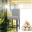 Costway 25'' Wood and Fabric Kitchen Breakfast Bar Stools in Gray (Set of 2)