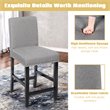 Costway 25'' Wood and Fabric Kitchen Breakfast Bar Stools in Gray (Set of 2)