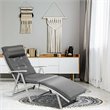 Costway Fabric Outdoor Folding Chaise Lounge Chair with Cushion in Gray