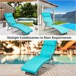 Costway Fabric Outdoor Folding Chaise Lounge Chair with Cushion in Turquoise