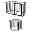 Costway 6-Panel Fence Adjustable Metal Play Yard for Baby & Pet in Black