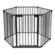 Costway 6-Panel Fence Adjustable Metal Play Yard for Baby & Pet in Black