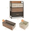 Costway 4-Drawer/3-Tier Fabric/Metal Dresser Storage Organizer Tower in Cream