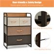 Costway 4-Drawer/3-Tier Fabric/Metal Dresser Storage Organizer Tower in Cream