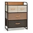 Costway 4-Drawer/3-Tier Fabric/Metal Dresser Storage Organizer Tower in Cream
