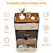 Costway 5-Drawer/4-Tier Dresser Storage Organizer Tower with Wood Top in Cream