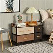Costway 5-Drawer/2-Tier Dresser Storage Organizer Tower with Wood Top in Cream