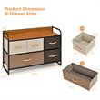 Costway 5-Drawer/2-Tier Dresser Storage Organizer Tower with Wood Top in Cream