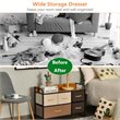Costway 5-Drawer/2-Tier Dresser Storage Organizer Tower with Wood Top in Cream